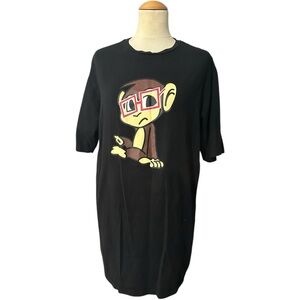 Monkey Face Mens Graphic Shirt Black Large